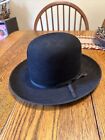 Vintage Royal John B Stetson Co. Fedora Hat Dark Black Size 6 7/8