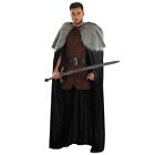 Mens Viking Warrior Long Cape One Size Medieval Knight Lord Fancy Dress Costume