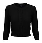 YEMAK Women's Knit Pattern Cropped Button-Down Casual Cardigan Sweater MK3514Y