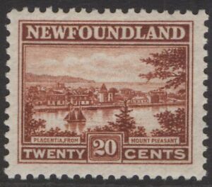 NEWFOUNDLAND 143 SG 161 20c RED BROWN PLACENTIA 1924 PICTORIAL MPH VF CV$40