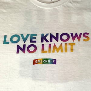 Smirnoff Vodka T-Shirt Pride Love Knows No Limits Double Sided White Size L