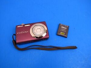Nikon Coolpix 10.0MP Digital Camera Plum Purple Tested Works