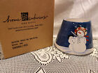 Home Interiors Ceramic Candle Jar Topper Shade Snowwoman Christmas Blue  NEW