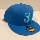 Seattle Mariners New Era Buffalo 59FIFTY Blue Hat Cap 7 5/8 New