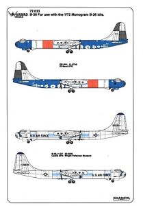 Warbird  EB-36H Kirkland AFB, B-36J-1-CF Peacemaker Decals 1/72 033