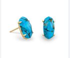 KENDRA SCOTT BETTY STUD EARRINGS IN Bronzed Veined Turquoise& 14K GOLD