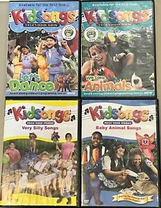 4 KIDSONGS Kids Educational TV Show DVDs PBS We Love Animals, Let's Dance, Silly