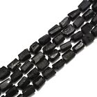 Natural Black Tourmaline Rough Faceted Tube Beads Size 8-9x10-13mm 15.5