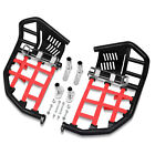 For Yamaha YFZ 450 YFZ450 Nerf Bars Pro Peg Heel Guard Black Bars With Red Nets (For: More than one vehicle)