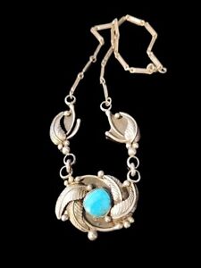 Antique Navajo Sterling turquoise Necklace 17