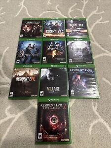 Resident Evil Xbox Lot 10 Games Zero, 1, 2, 3, 4, 5, 6, 7, 8, Revelations 1 & 2