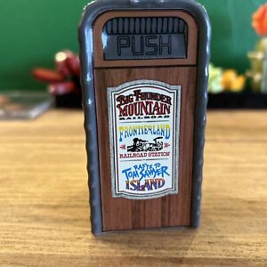 Disney Parks Frontierland Trash Garbage Can Salt & Pepper Shaker Ceramic Retired