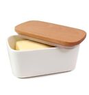 Beartrio Ceramic Butter Dish with Wooden Lid