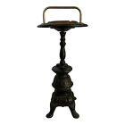 Vintage Smoking Cigar Stand Ashtray Cast Aluminum Black Pot Belly Stove Rustic