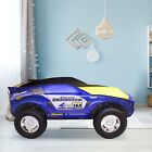 Blue Toddler Floor Bed, Jeep Car Bed for Kids with Lights, Twin size