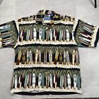 Vintage Ringo Sport Hawaiian button shirt mens all over print surfboards size L
