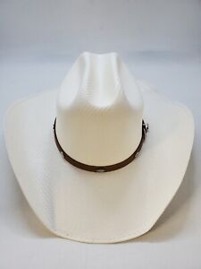 Bailey FARSON 7X Natural Shantung Brown Leather Belted Cowboy Hat Men's Sz 7 1/4