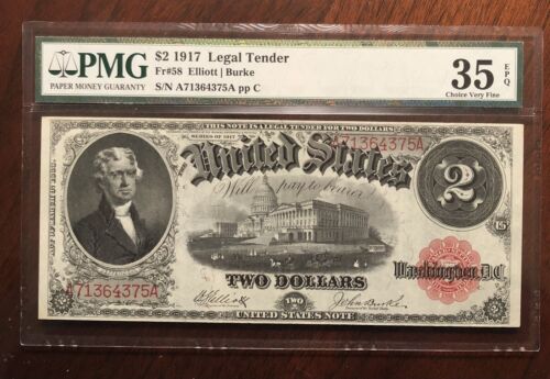 New Listing1917 $2 Legal Tender Note…PMG 35 Exceptional Paper Quality
