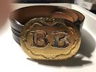 Vintage 24KGP Silversmith Collection Belt Buckle with 42” Lucchese Leather Belt