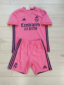 Sz L Kids Real Madrid football jersey away Adidas shirt 2020/2021 + shorts