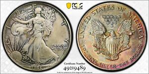 New Listing1986 American Silver Eagle ASE S$1 Toned PCGS MS66 True View