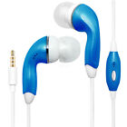 Blue color 3.5mm Earphones Remote Control w/ Mic. Handsfree Stereo Headset