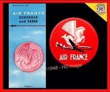 New ListingAIR FRANCE AIRLINES 1947 AIRLINE TIMETABLE SCHEDULE...Plus Connie luggage label