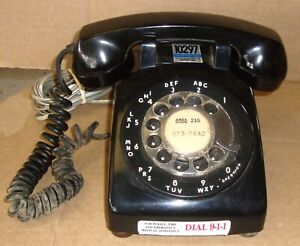 Vintage Western Electric Black Rotary Desktop Telephone 500  WORKS