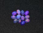 A+++ 12Pcs Natural Ethiopian Purple Opal Fire Opal Loose Gemstone cabochon S0999