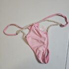 Vintage VICTORIA'S SECRET Light Pink With Pearls Size L Thong Panty Panties