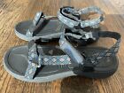 Skechers Shape Ups Women's Blue/Black Leather Fisherman Sandals SN 38756 Size 8