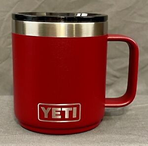 New ListingYeti Rambler 10 Oz Mug With Handle, Harvest Red, Sipper Lid, Cup, Camping, Car