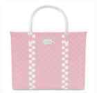Kate Spade-Pink+White Basket Weave-Woven Tote Beach Bag/Shopping/Travel-(NWT)