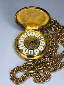 Women Arnex Gold Tone Swiss Pocket Watch 24