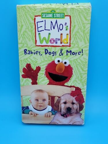 Elmos World Babies, Dogs & More (VHS, 2000) Sesame Street Muppets Education RARE
