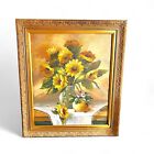 Sunflowers Oil On Canvas Painting Signed A.Smid, Framed, 29”x25”