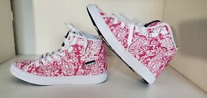 SUPERDRY - Pink wedge high top lace up shoes. Size 7.
