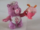 Care Bears Figure Share Bear with  Milkshake Accessory Posable Toy Complete Pink