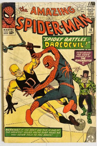 New ListingThe Amazing Spider-Man #16  Classic Silver age 1st Daredevil Crossover Key!!