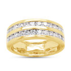 2.08 Ct Round Cut Simulated 14K Yellow Gold Plated Silver Men's Weddg Band Rg
