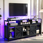 RGB LED TV Stand Wood with Power Station for 70