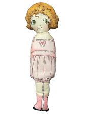 Vtg Aunt Lindy’s Dolly Doll Paper Doll Cloth Printed Doll Handmade 40s Style