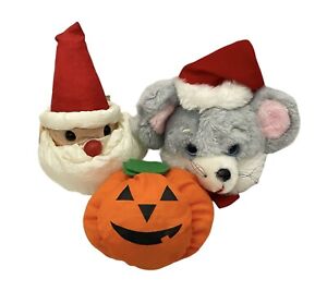 New ListingVintage Christmas Halloween Door Knob Covers Lot Holiday Mouse  Pumpkin Santa