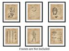 Baseball Patent Prints -Set of 6 (8x10)- Unframed Wall Art Room Decor MLB Gift