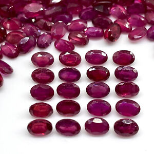 4 Pcs Natural Ruby 6x4mm Oval Cut Sparkling Red Loose Gemstones Wholesale Lot