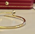 Cartier Juste Un Clou 18K Small Yellow Gold Bracelet Diamonds Size 17 - 2022