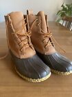 LL Bean Women's Tan Leather Gore-Tex Insulated Ankle Duck Boots Size 7M