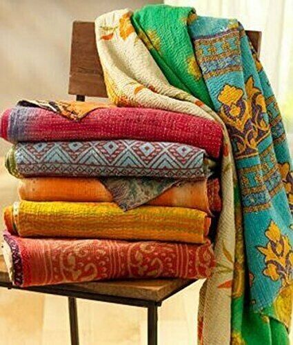 30 PC Lot Twin Kantha Quilt Bedspread Vintage Cotton Assorted Boho Gypsy Blanket