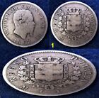 Italy - 1867M + 1887M - 1 Lira  -  H.G  -  SILVER - 2 COINS LOT