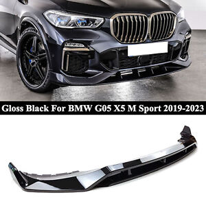 For BMW G05 X5 M Sport 19-2023 Gloss Black Front Bumper Lip Splitter Spoiler Kit